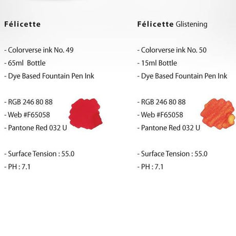 Colorverse Felicette Ink (No. 49 & 50) - Pure Pens