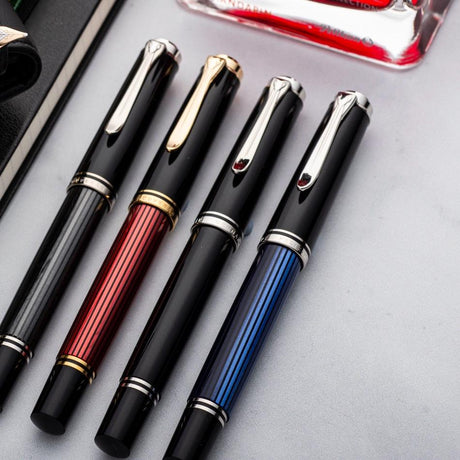 Pelikan R800 Rollerball Pen - Black with Gold Trim - Pure Pens