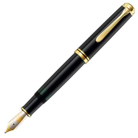 Pelikan Souveran M400 Fountain Pen - Black with Gold Trim - Pure Pens